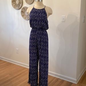 Everly Blue and White Jumpsuit